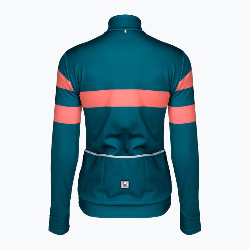 Felpa ciclismo donna Santini Coral Bengal teal/orange 2