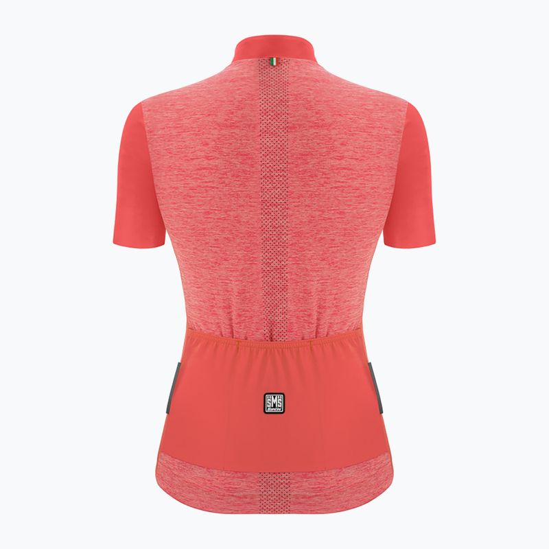 Maglia ciclismo donna Santini Colore Puro granatina arancione 2