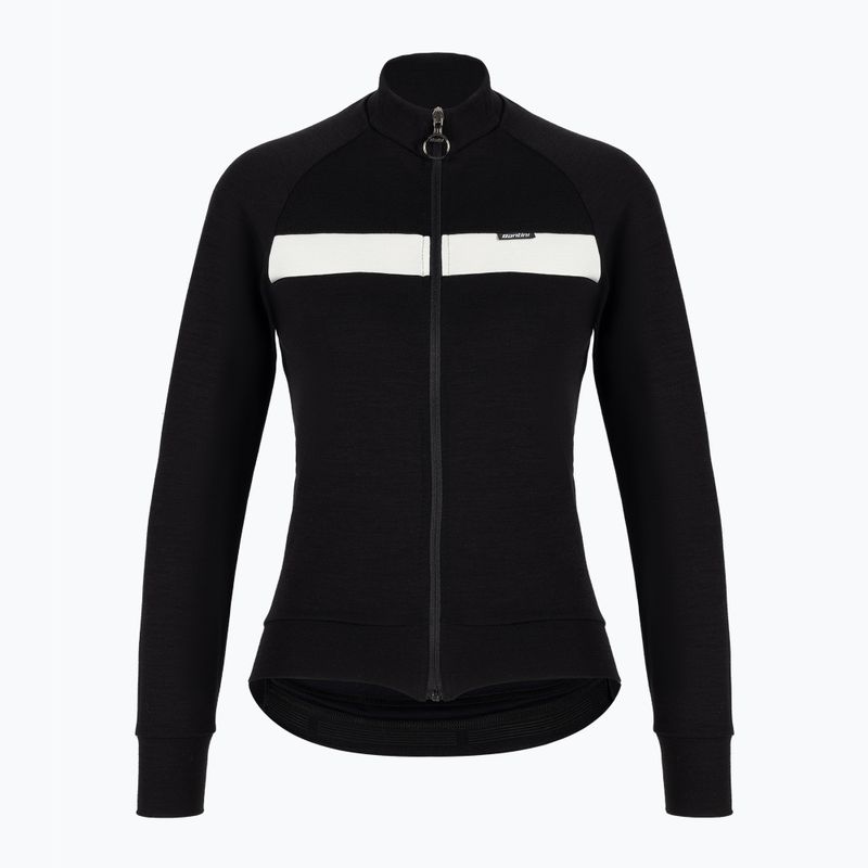 Felpa ciclismo Santini Adapt Wool Thermal Jersey uomo nero