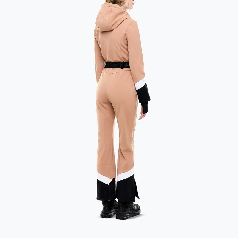 Tuta da sci da donna EA7 Emporio Armani Pure Softshell Jumpsuit mocha mousse 2