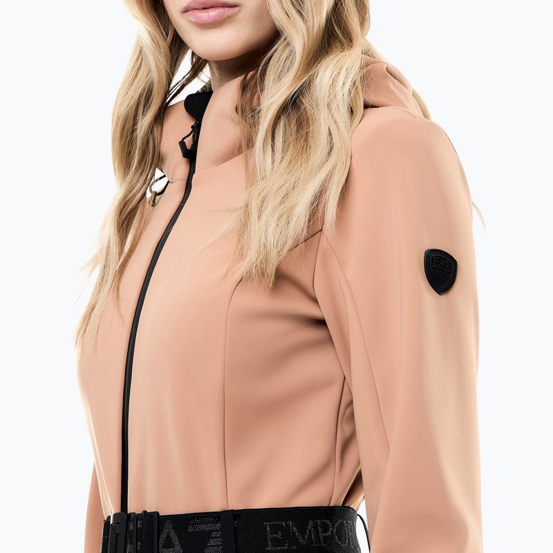 Tuta da sci da donna EA7 Emporio Armani Pure Softshell Jumpsuit mocha mousse 3