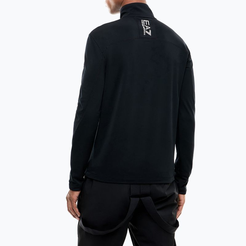 Felpa da sci uomo EA7 Emporio Armani Pure Powerstretch T-Top Half Zip black 3