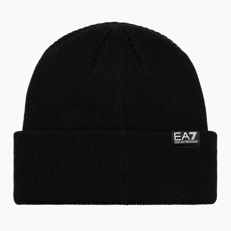 Cappello invernale EA7 Emporio Armani Mountain Logo Series Big Beanie black 2