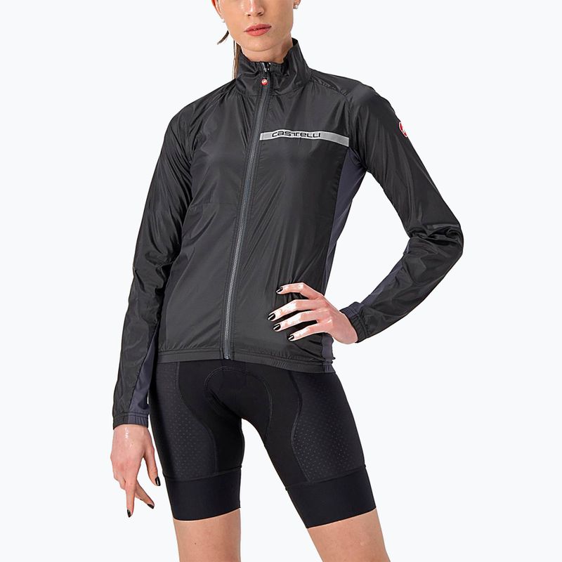Giacca da ciclismo donna Castelli Squadra Stretch nero chiaro/grigio scuro