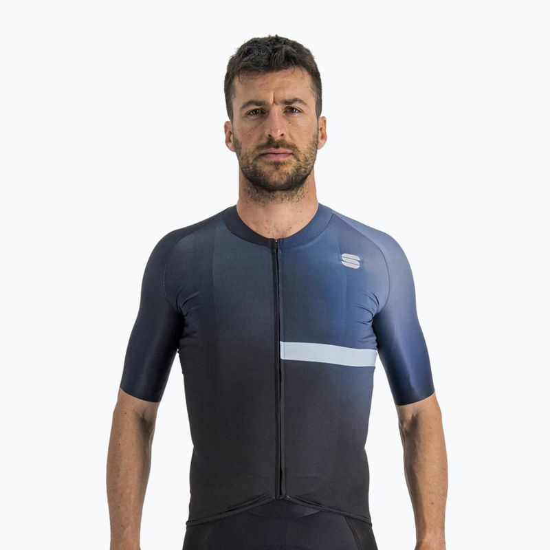 Maglia da ciclismo Sportful Bomber nero/blu galassia da uomo