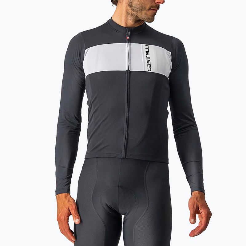 Manica lunga da ciclismo Castelli Prologo 7 light uomo nero/grigio argento/avorio