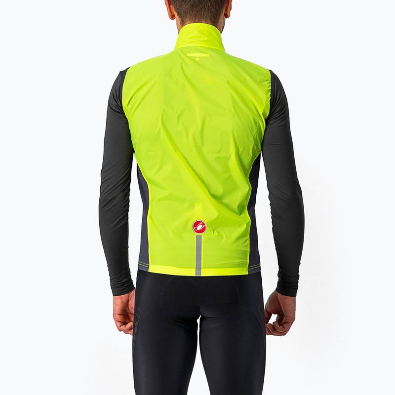 Gilet da ciclismo Castelli Squadra Stretch uomo lime elettrico/grigio scuro 2