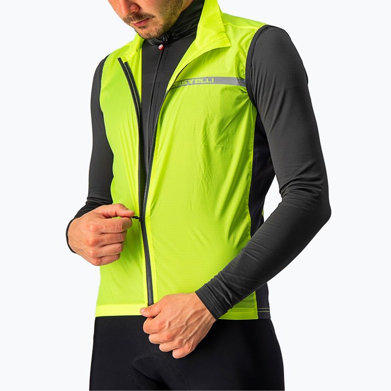 Gilet da ciclismo Castelli Squadra Stretch uomo lime elettrico/grigio scuro 3