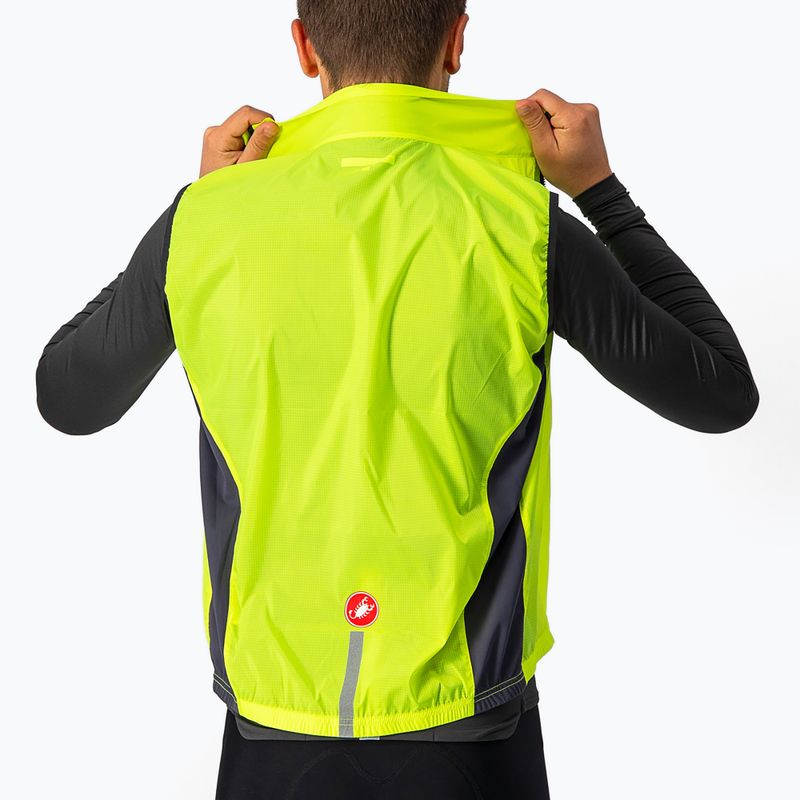 Gilet da ciclismo Castelli Squadra Stretch uomo lime elettrico/grigio scuro 4