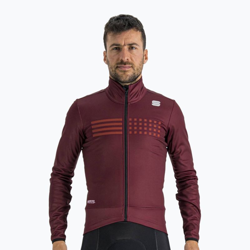 Giacca da ciclismo Sportful Tempo da uomo, vino rosso 5