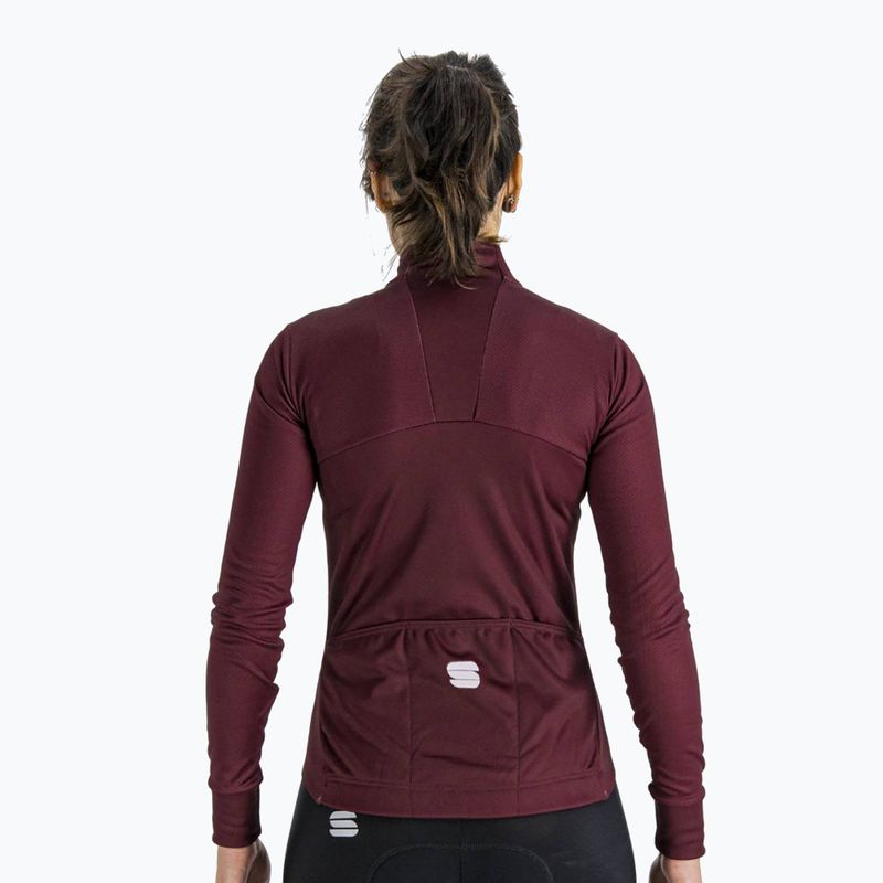 Maglia termica Sportful Kelly a maniche lunghe da ciclismo donna, vino rosso 2