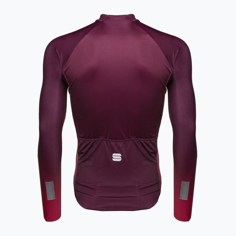 Maglia Sportful Bodyfit Pro da uomo a maniche lunghe da ciclismo rosso vino/rosso rumba 2