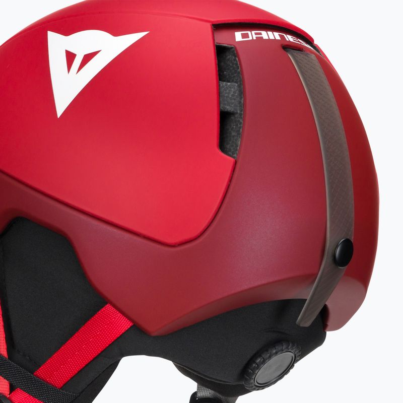 Casco da sci Dainese Scarabeo Elemento rosso metallizzato/bianco con logo per bambini 7