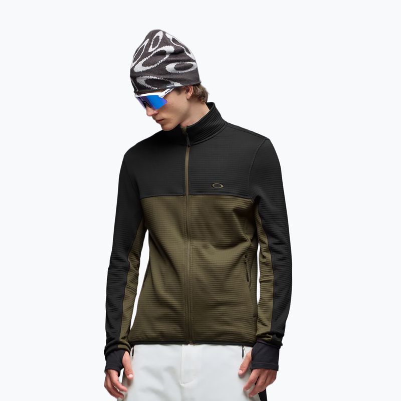 Felpa da uomo Oakley Canopy FZ blackout/deep olive