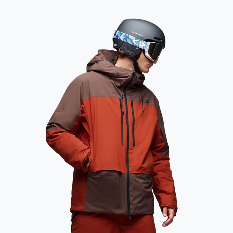 Giacca da sci da uomo Oakley Canopy Pro Insulated dark umber/flame red