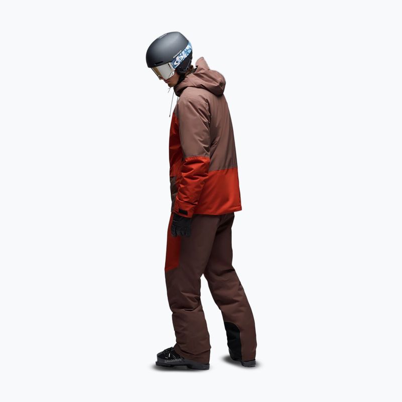 Pantaloni da sci da uomo Oakley Canopy Pro Insulated Dark Umber/Flame Red 3
