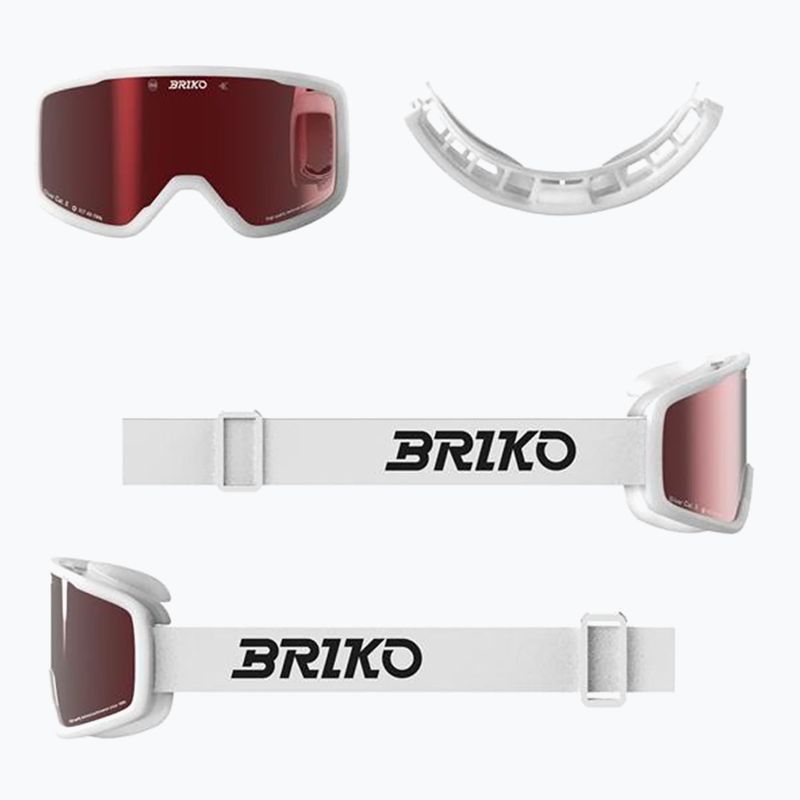 Maschera da sci Briko Chill white/red 5