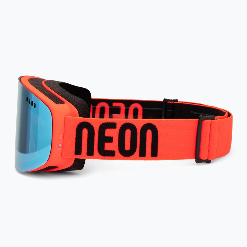 Maschera da sci Neon Light red/mirror steel 4