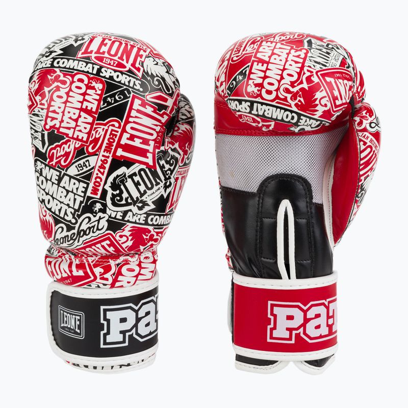 Guanti da boxe LEONE bambino 1947 Patch nero/rosso 3
