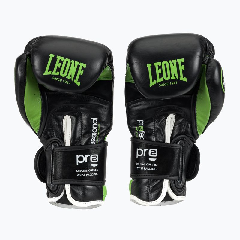 Guantoni da boxe LEONE 1947 Il Tecnico N3 nero/verde 4