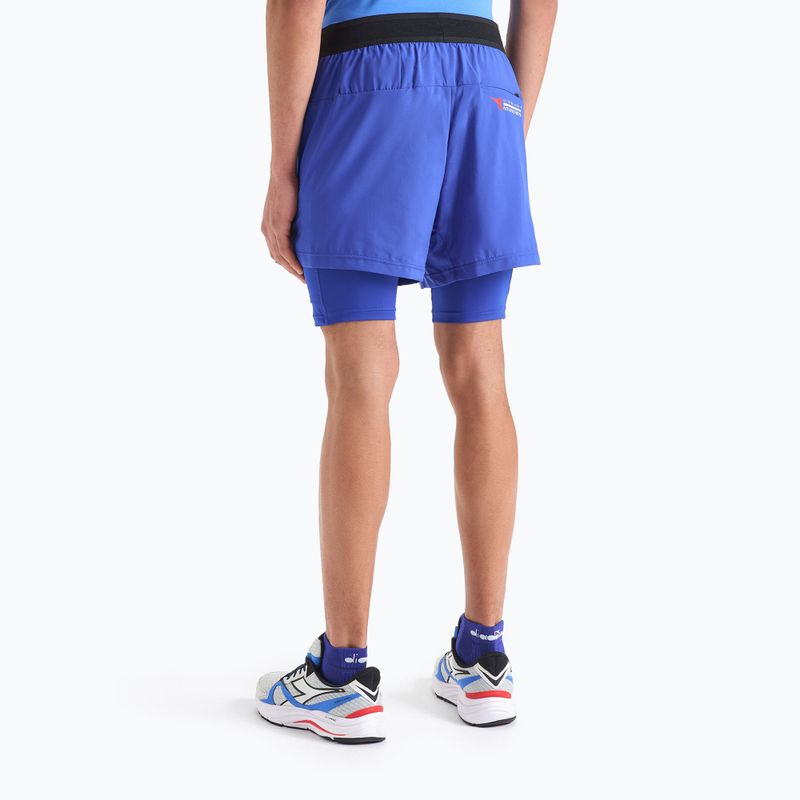 Pantaloncini da corsa Diadora Double Layer Bermuda Be One da uomo, blu imperiale 2