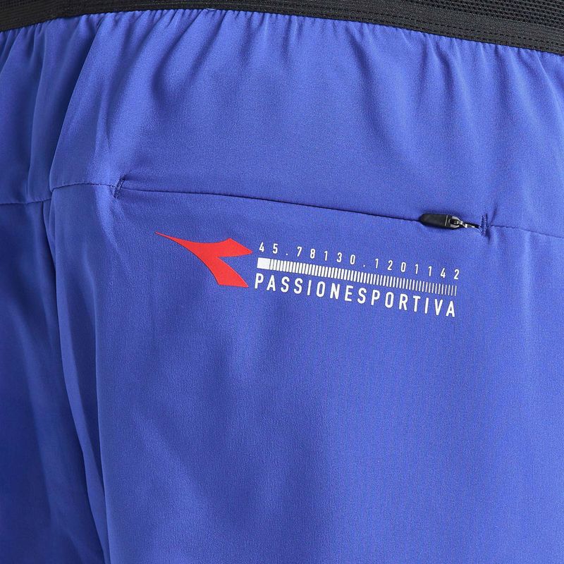 Pantaloncini da corsa Diadora Double Layer Bermuda Be One da uomo, blu imperiale 5