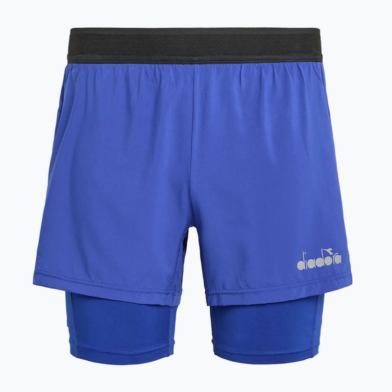 Pantaloncini da corsa Diadora Double Layer Bermuda Be One da uomo, blu imperiale 6