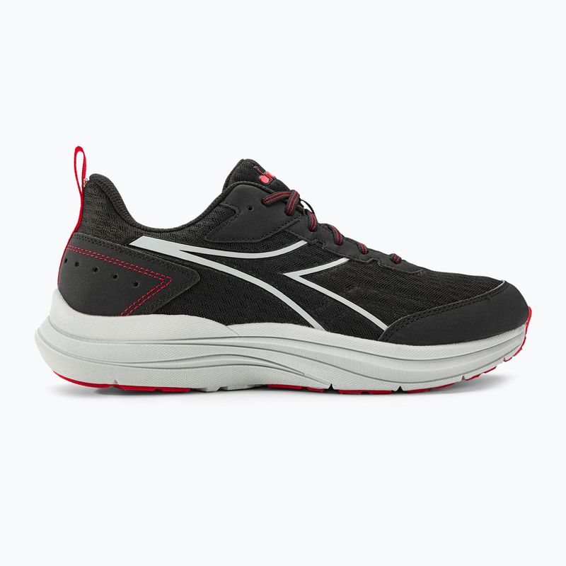 Scarpe da corsa Diadora Snipe uomo nero/argento/rosso 2