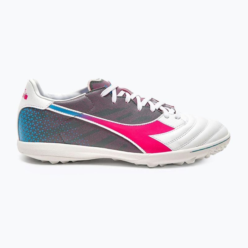 Scarpe da calcio Diadora Brasil Elite Veloce GR TFR uomo bianco/rosa fluo/blu fluo 11