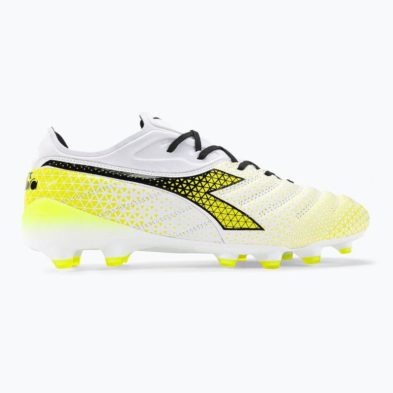 Scarpe da calcio Diadora Brasil Elite Tech GR LPX uomo bianco/nero/giallo fluo 2