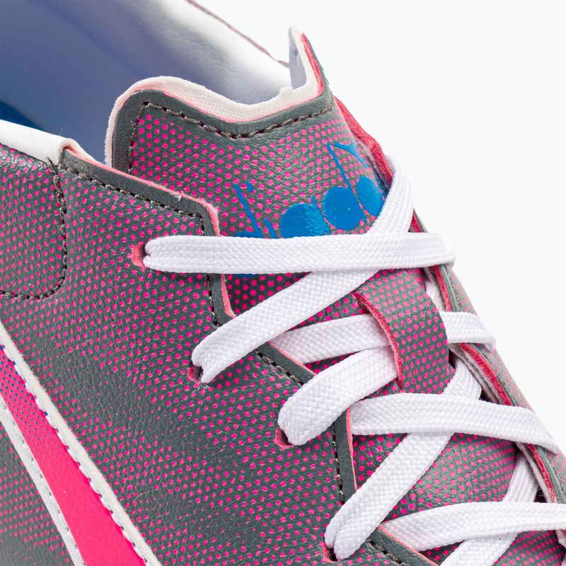 Scarpe da calcio Diadora Brasil Elite Veloce GR TFR uomo bianco/rosa fluo/blu fluo 8