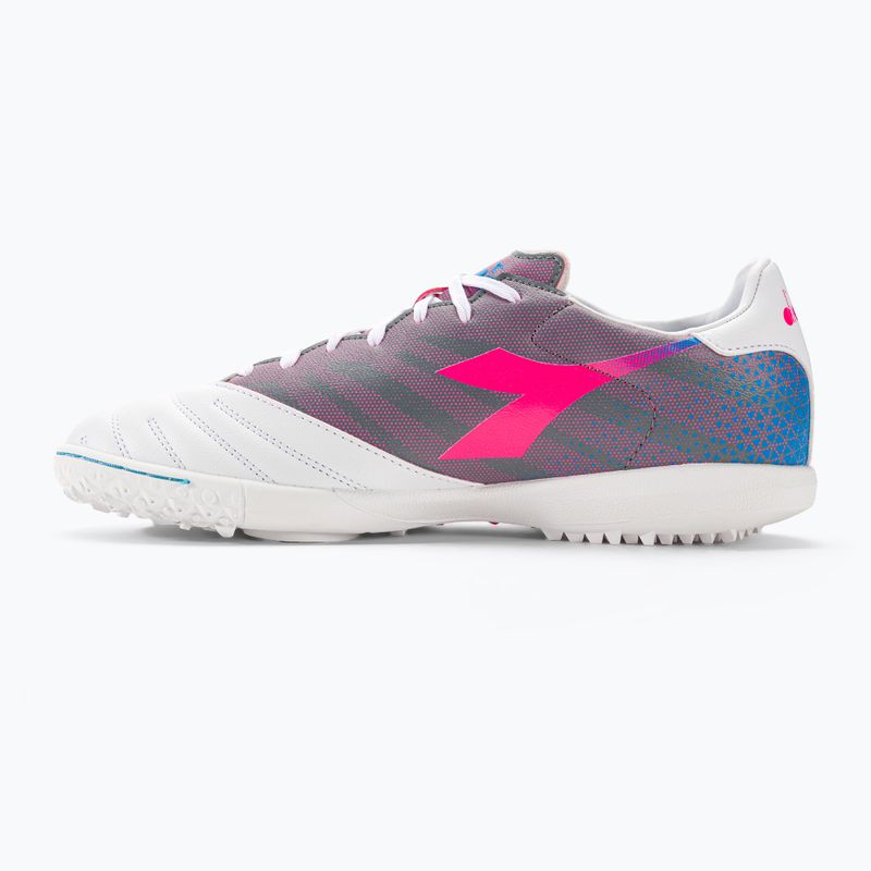 Scarpe da calcio Diadora Brasil Elite Veloce GR TFR uomo bianco/rosa fluo/blu fluo 10