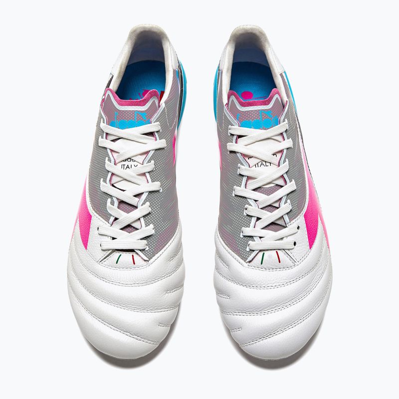 Scarpe da calcio Diadora Brasil Elite Veloce GR ITA LPX Uomo bianco/rosa fluo/blu fluo 13