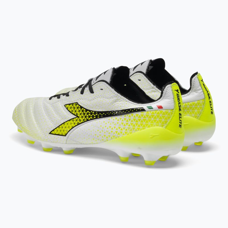 Scarpe da calcio Diadora Brasil Elite Tech GR ITA LPX uomo bianco/nero/giallo fluo 3