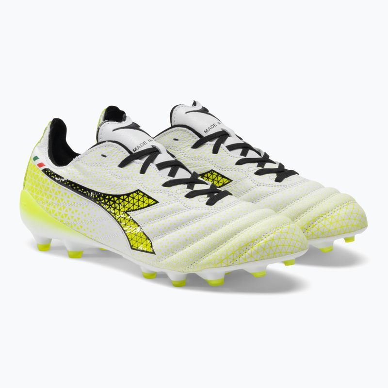 Scarpe da calcio Diadora Brasil Elite Tech GR ITA LPX uomo bianco/nero/giallo fluo 4