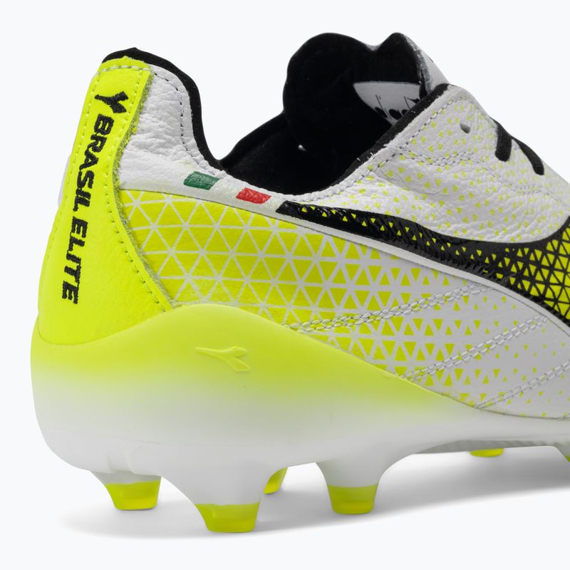 Scarpe da calcio Diadora Brasil Elite Tech GR ITA LPX uomo bianco/nero/giallo fluo 9