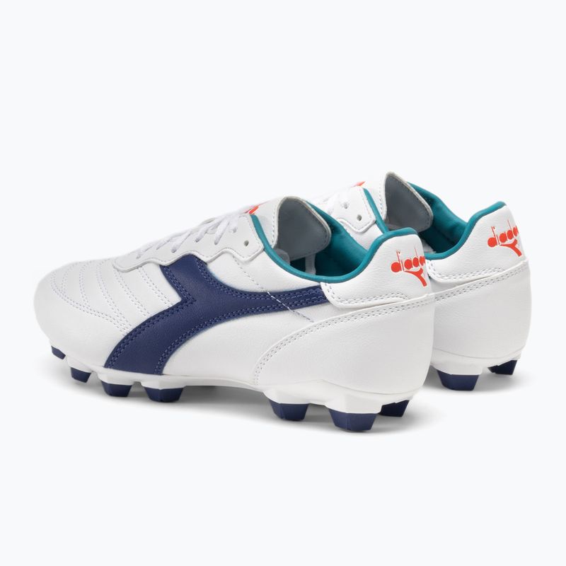 Scarpe da calcio per bambini Diadora Brasil 2 R LPU JR bianco/navy 3
