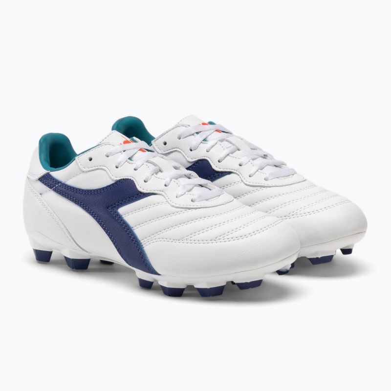 Scarpe da calcio per bambini Diadora Brasil 2 R LPU JR bianco/navy 4