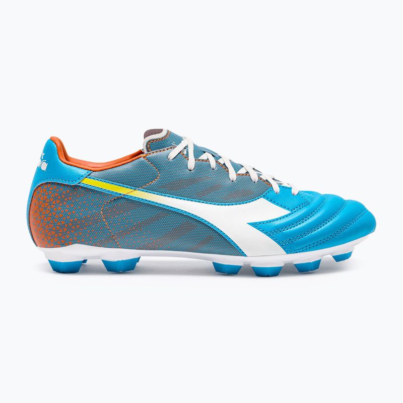 Scarpe da calcio Diadora Brasil Elite Veloce GR LPU uomo blu fluo/bianco/arancio 8