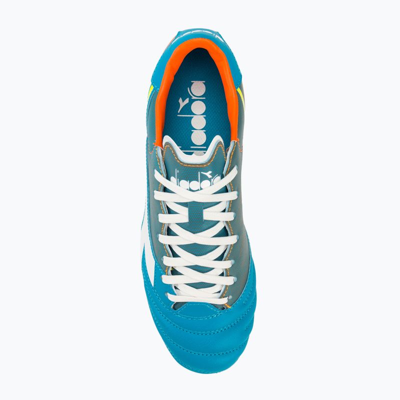 Scarpe da calcio Diadora Brasil Elite Veloce GR LPU uomo blu fluo/bianco/arancio 5