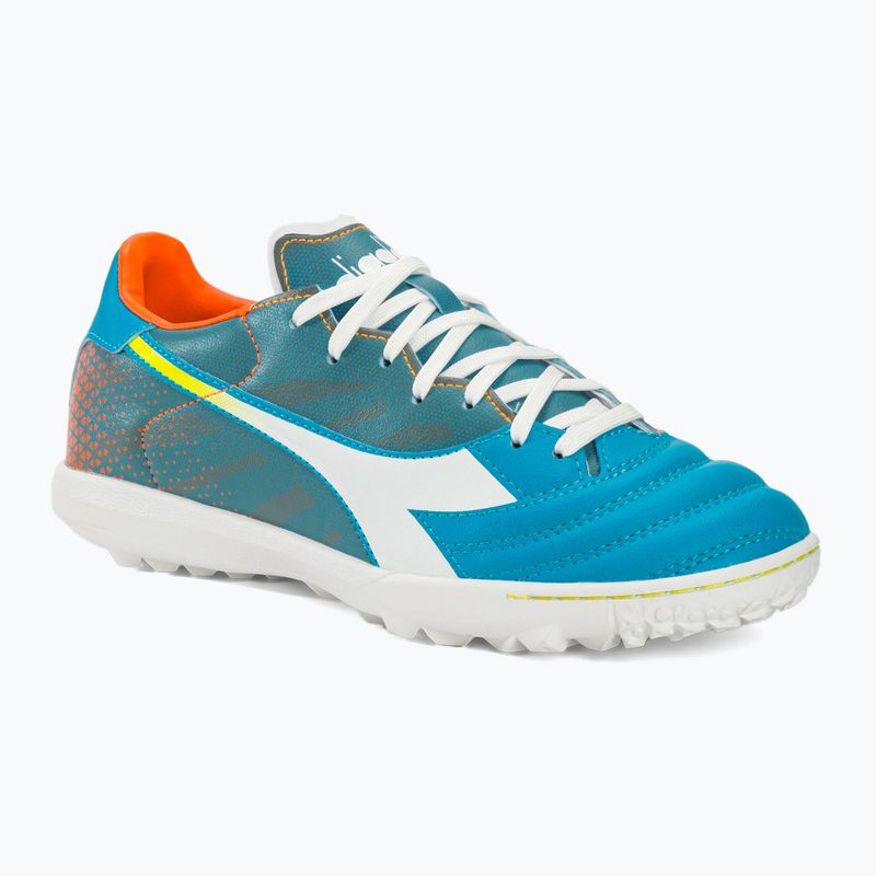 Scarpe da calcio Diadora Brasil Elite Veloce GR TFR uomo blu fluo/bianco/arancio