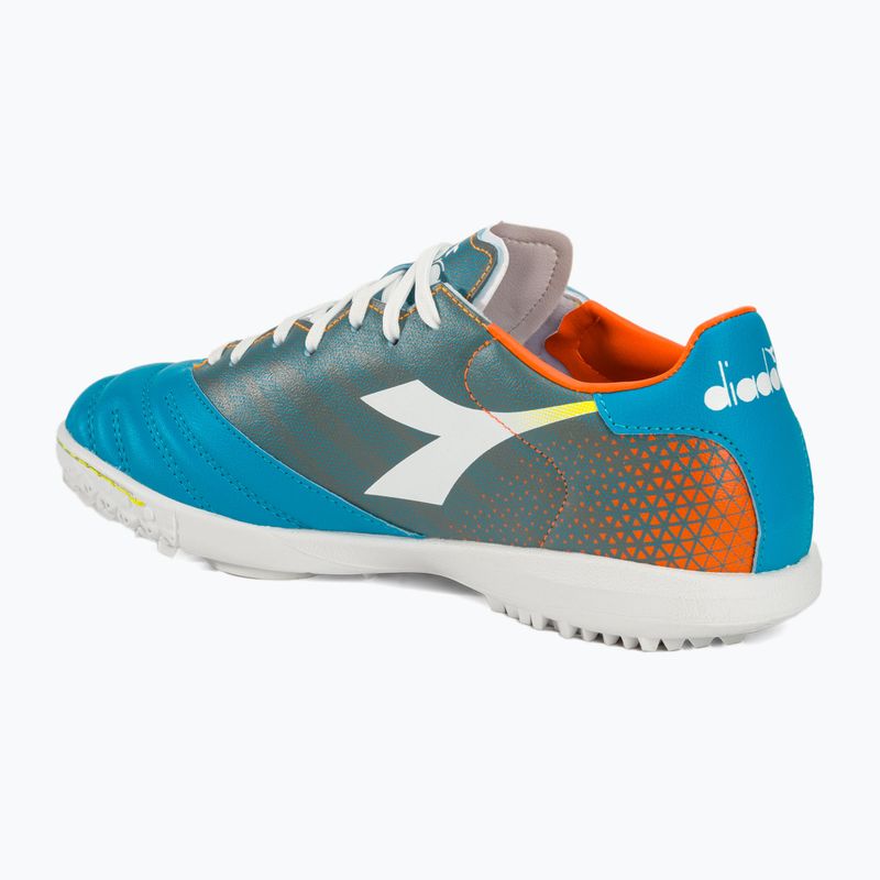 Scarpe da calcio Diadora Brasil Elite Veloce GR TFR uomo blu fluo/bianco/arancio 3