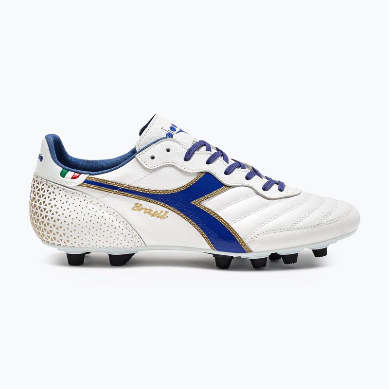 Scarpe da calcio da uomo Diadora Brasil Italy OG GR LT+ MDPU bianco/blu/oro 8