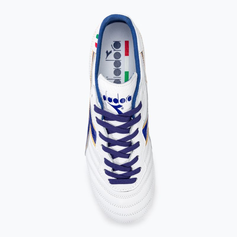 Scarpe da calcio da uomo Diadora Brasil Italy OG GR LT+ MDPU bianco/blu/oro 5