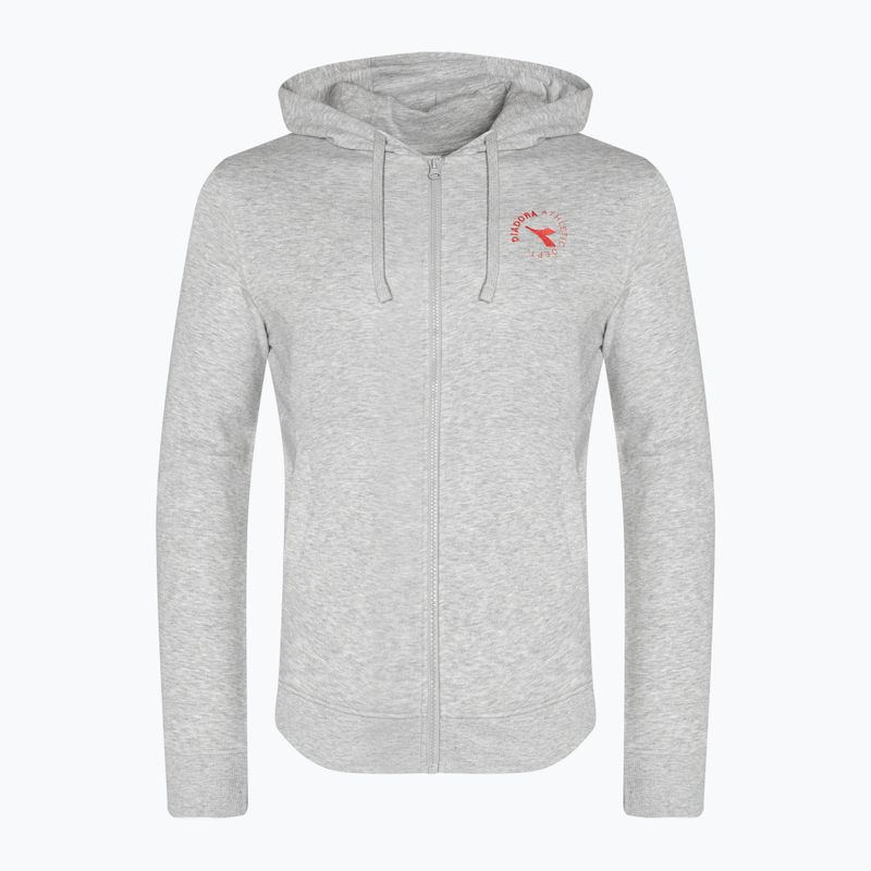 Felpa uomo Diadora Hoodie FZ Essential Sport grigio medio chiaro melange 5