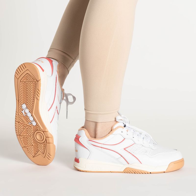 Scarpe Diadora Winner bianco/rosa pesca pallida 2