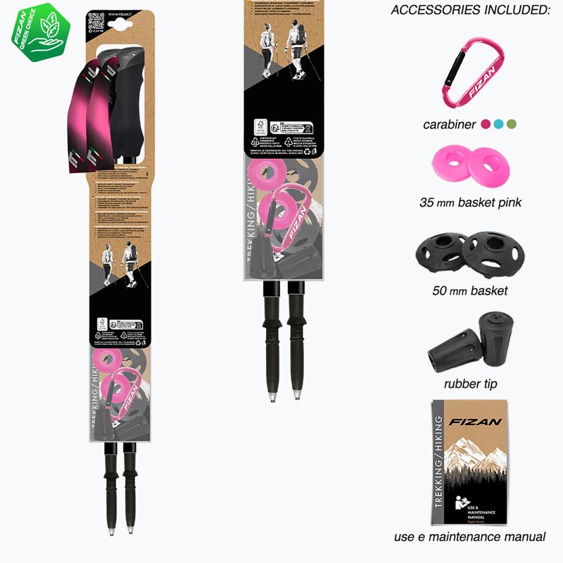 Bastoni da trekking  Fizan Compact Tech pink 7
