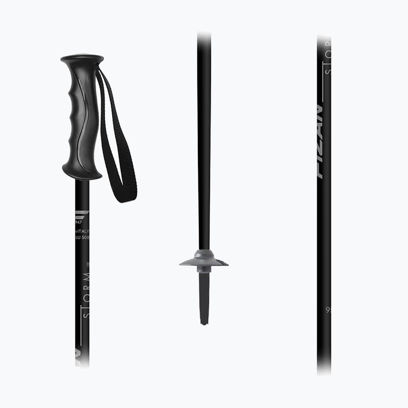 Bastoncini da sci bambini Fizan Storm Jr black/grey 2