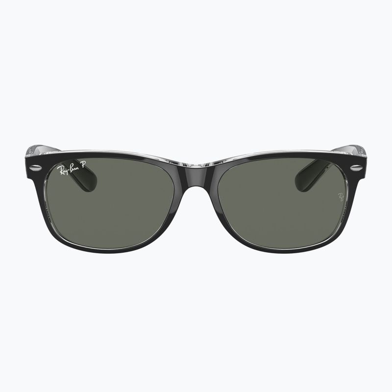 Occhiali da sole Ray-Ban New Wayfarer Classic matte black transparent/green g-15 2