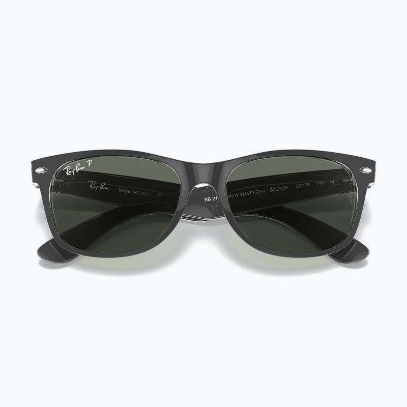 Occhiali da sole Ray-Ban New Wayfarer Classic matte black transparent/green g-15 3